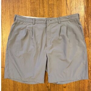 Reebok Golf Mens Gray Pleated Performance Shorts Size 46 Stretch Lightweight
